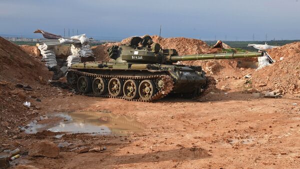 Un tanque T-62 en Siria, foto de archivo - Sputnik Mundo