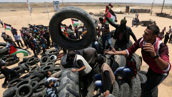 Protestas de los palestinos en la Franja de Gaza - Sputnik Mundo