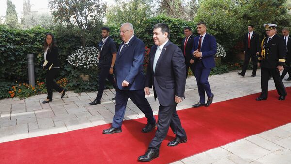 El presidente de Israel, Reuven Rivlin, y el presidente de Paraguay, Horacio Cartes, antes de la inauguración de la Embajada paraguaya en Jerusalén - Sputnik Mundo