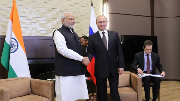 Primer ministro indio, Narendra Modi, y presidente de Rusia, Vladímir Putin - Sputnik Mundo