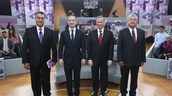 Jaime Rodriguez Calderon, Ricardo Anaya, Jose Antonio Meade y Andres Manuel Lopez Obrador en Tijuana, candidatos presidenciales mexicanos (archivo) - Sputnik Mundo