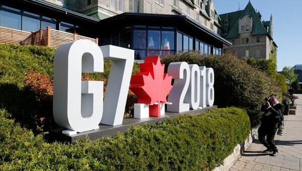 Logo de la reunión del G7 en Canadá - Sputnik Mundo