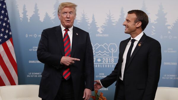 El presidente de EEUU, Donald Trump, junto a su homólogo francés, Emmanuel Macron - Sputnik Mundo