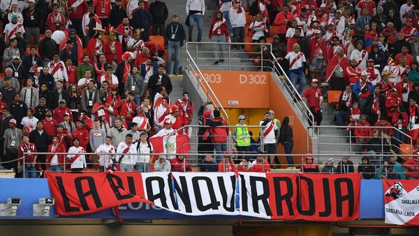 Hinchas peruanos durante el partido entre Francia y Perú - Sputnik Mundo