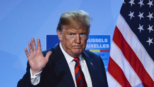 Donald Trump, presidente de EEUU, durante la cumbre de la OTAN - Sputnik Mundo