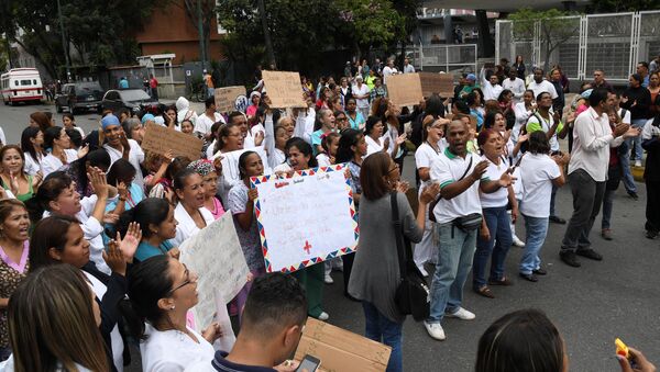 Manifestación de trabajadores de salud en Venezuela - Sputnik Mundo