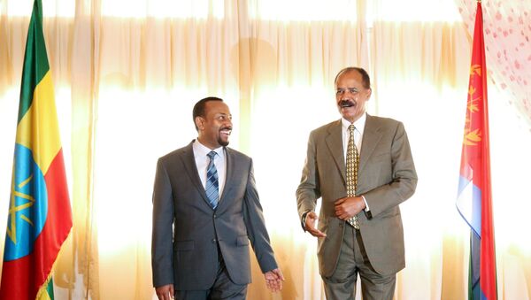 El presidente de Eritrea, Isaías Afewerki, y el primer ministro de Etiopía, Abiy Ahmed - Sputnik Mundo