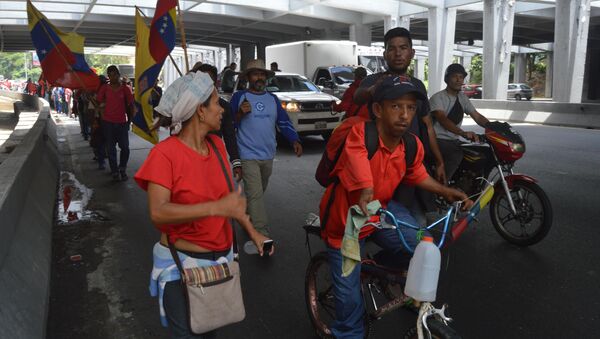 Movimiento campesino venezolano llegando a Caracas, Venezuela - Sputnik Mundo