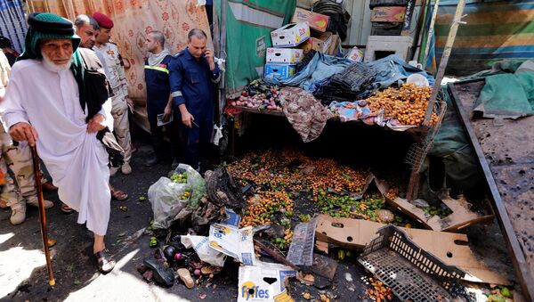 Situación en el mercado cerca de Bagdad donde tuvo lugar la explosión - Sputnik Mundo