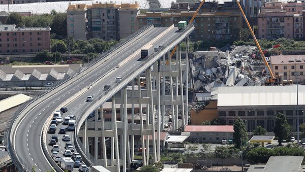 El colapso de un puente en Génova - Sputnik Mundo