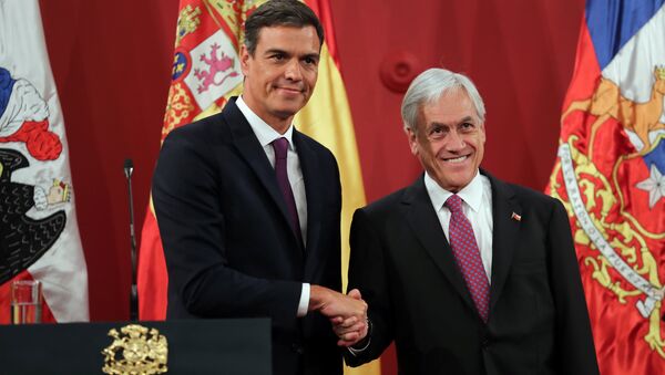 El presidente del Gobierno español, Pedro Sánchez, y el presidente de Chile, Sebastián Piñera. - Sputnik Mundo