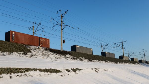 Un tren de carga sigue una de las ramas del ferrocarril Transiberiano cerca de Novosibirsk - Sputnik Mundo