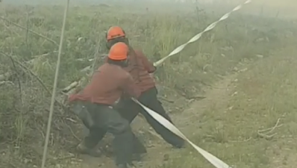 Un enorme tornado de fuego 'arrebata' la manguera a los bomberos en Canadá - Sputnik Mundo