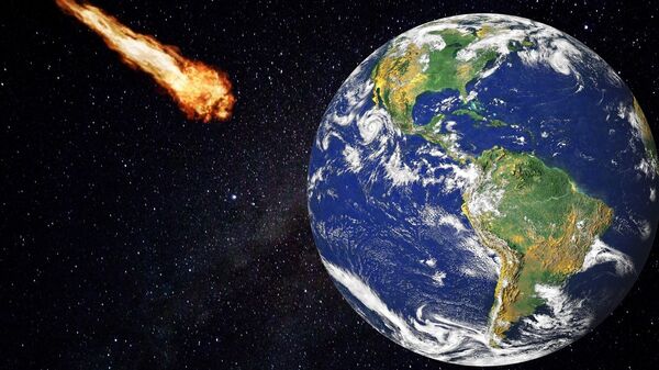 Un asteroide vuela hacia la Tierra (ilustración) - Sputnik Mundo