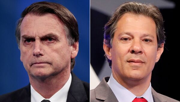 Jaír Bolsonaro (izda.) y Fernando Haddad (dcha.), los dos principales candidatos a la presidencia de Brasil - Sputnik Mundo