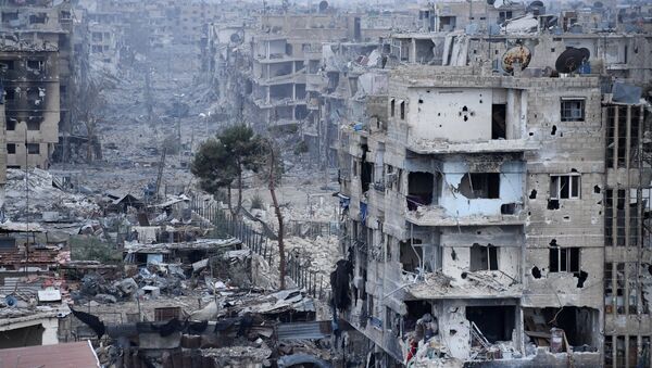 Áreas destruidas en el sur de Damasco - Sputnik Mundo