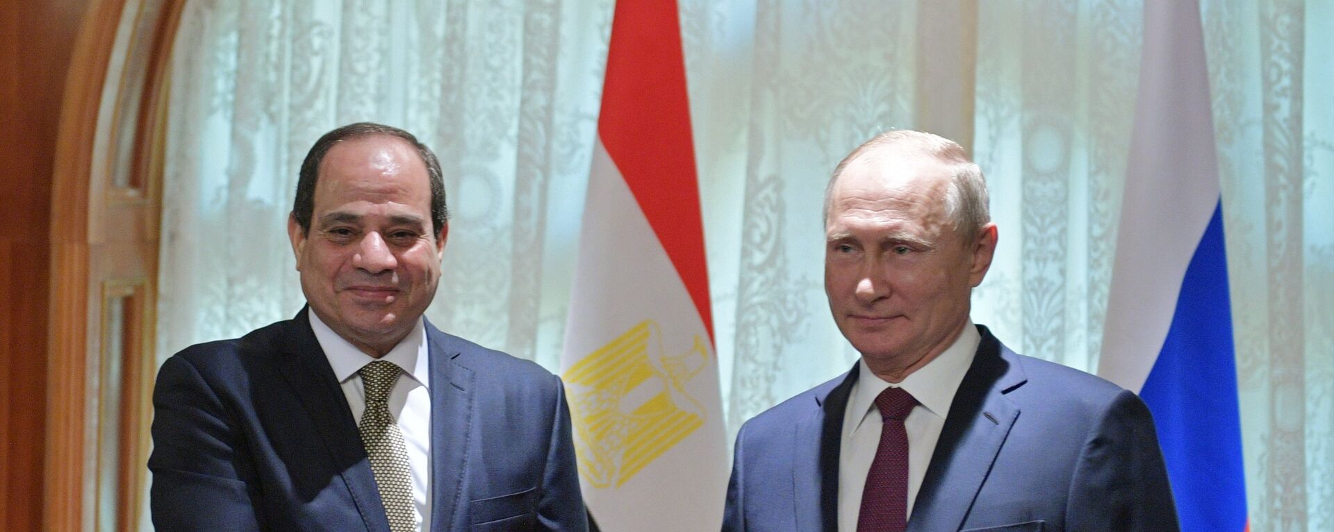 Presidente de Egipto, Abdelfatah Sisi, y presidente de Rusia, Vladímir Putin (archivo) - Sputnik Mundo, 1920, 09.12.2023