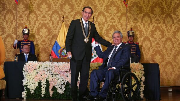 El presidente de Ecuador, Lenín Moreno y el presidente de Perú, Martín Vizcarra - Sputnik Mundo