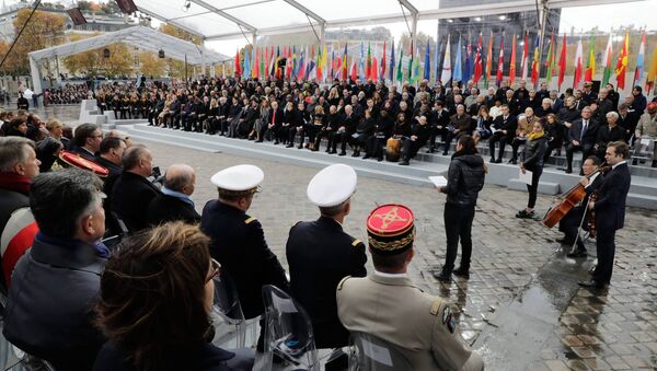Ceremonia de la conmemoración del centenario del fin de la Primera Guerra Mundial en París - Sputnik Mundo