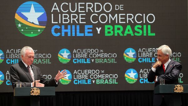 Michel Temer, presidente de Brasil y su homólogo de Chile Sebastián Piñera - Sputnik Mundo