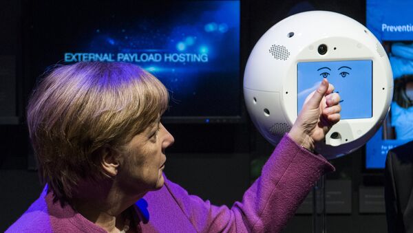 Angela Merkel con el robot CIMON - Sputnik Mundo