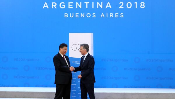 Presidente de China, Xi Jinping, y presidente de Argentina, Mauricio Macri - Sputnik Mundo