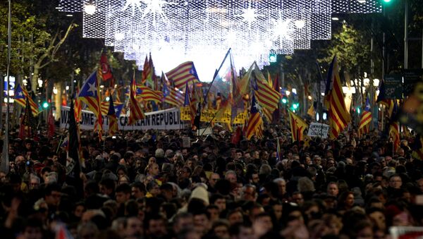Las protestas en Cataluña, Barcelona - Sputnik Mundo
