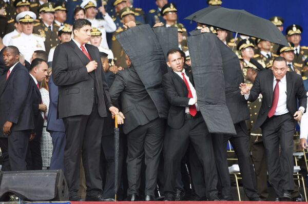 El 4 de agosto, durante un acto en Caracas por la conmemoración de los 81 años de la creación de la Guardia Nacional Bolivariana, se produjo un atentado contra el presidente de Venezuela, Nicolás Maduro. - Sputnik Mundo