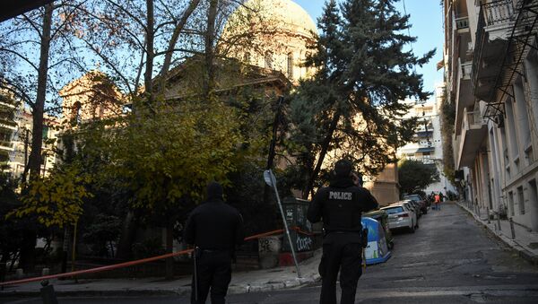 La Policía cerca del lugar de la explosión en Atenas, Grecia - Sputnik Mundo