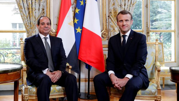 Presidente de Egipto, Abdelfatah Sisi, y presidente de Francia, Emmanuel Macron - Sputnik Mundo