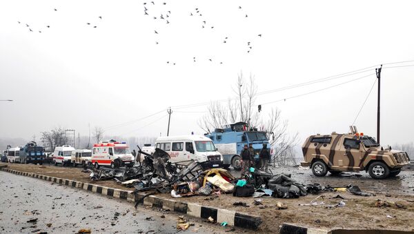 El lugar del atentado en Cachemira, la India - Sputnik Mundo