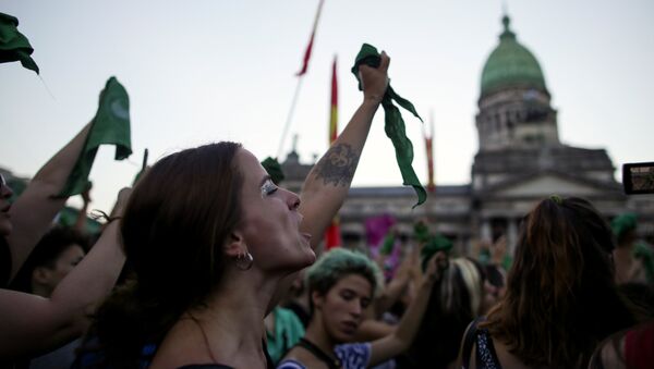 Manifestación a favor del aborto en Buenos Aires - Sputnik Mundo