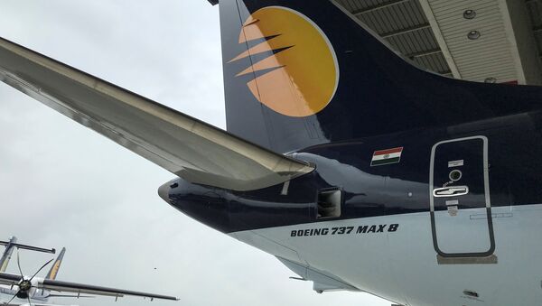 Un Boeing 737 MAX 8 de la aerolínea india Jet Airways (archivo) - Sputnik Mundo