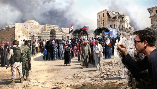 Augusto Ferrer-Dalmau, el pintor español que plasma la guerra en Siria en su cuadro - Sputnik Mundo