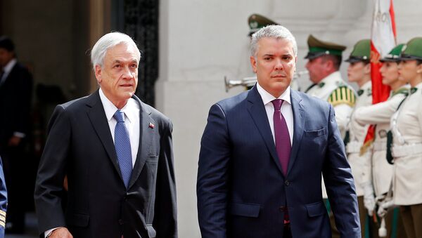 El presidente de Chile, Sebastián Piñera, y el presidente de Colombia, Iván Duque - Sputnik Mundo