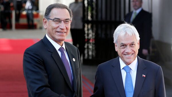 El presidente de Chile, Sebastián Piñera, con el presidente de Perú Martin Vizcarra - Sputnik Mundo