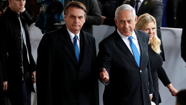 El  presidente de Brasil, Jair Bolsonaro, y el primer ministro israelí, Benjamín Netanyahu - Sputnik Mundo
