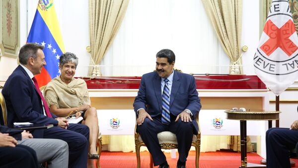 Reunión del presidente del Comité Internacional de la Cruz Roja, Peter Maurer, y presidente venezolano, Nicolás Maduro - Sputnik Mundo