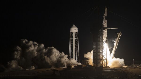 El lanzamiento del cohete Falcon 9 con Crew Dragon a bordo - Sputnik Mundo