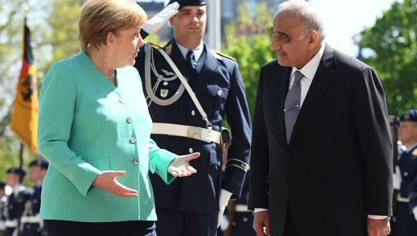 La canciller de Alemania, Angela Merkel, y el primer ministro de Irak, Adil Abdul Mahdi - Sputnik Mundo