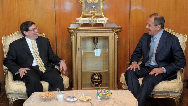El ministro de Asuntos Exteriores de Cuba, Bruno Rodríguez Parrilla, con su par de Rusia, Serguéi Lavrov - Sputnik Mundo