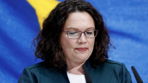 Andrea Nahles, presidenta del partido Partido Socialdemócrata de Alemania - Sputnik Mundo