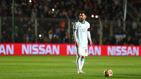 Lionel Messi durante un partido amistoso entre las selecciones de Argentina y Nicaragua - Sputnik Mundo