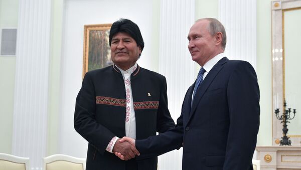 Presidente de Bolivia, Evo Morales y presidente de Rusia, Vladímir Putin  - Sputnik Mundo