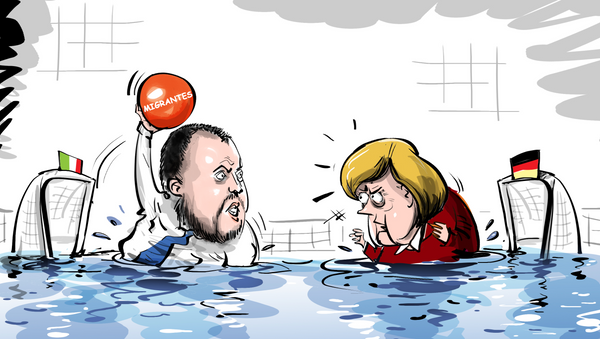Polo de migrantes: Salvini no se deja meter un gol de Alemania - Sputnik Mundo