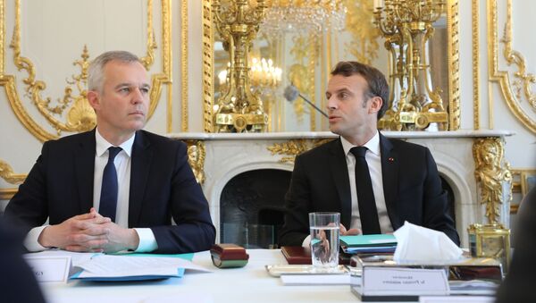 El Ministro de Ecología de Francia, Francois de Rugy, y el presidente galo, Emmanuel Macron - Sputnik Mundo