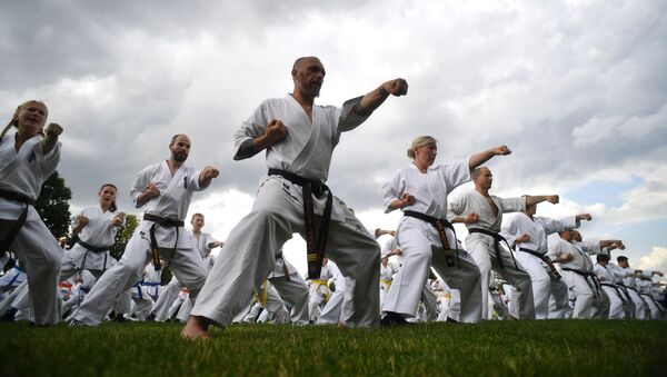 Una lección en pleno festival de artes marciales japonesas Budo. - Sputnik Mundo