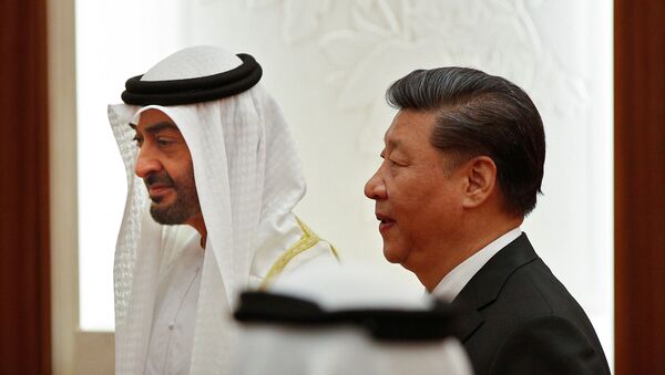  El príncipe heredero del Emirato de Abu Dhabi, Mohammed ben Zayed Nahyane, y el presidente de China, Xi Jinping - Sputnik Mundo