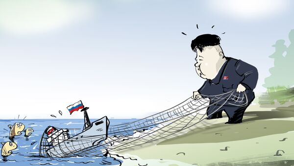 Kim Jong-un pesca un barco ruso  - Sputnik Mundo
