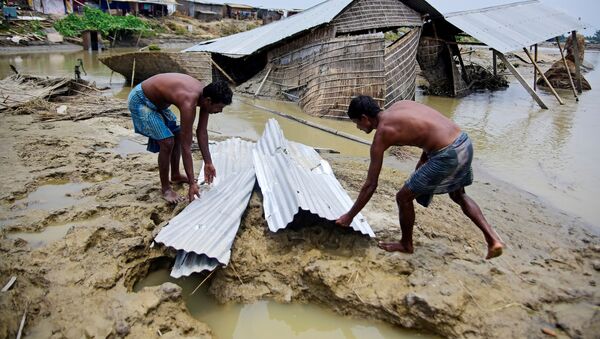 Inundaciones en Assam, la India - Sputnik Mundo